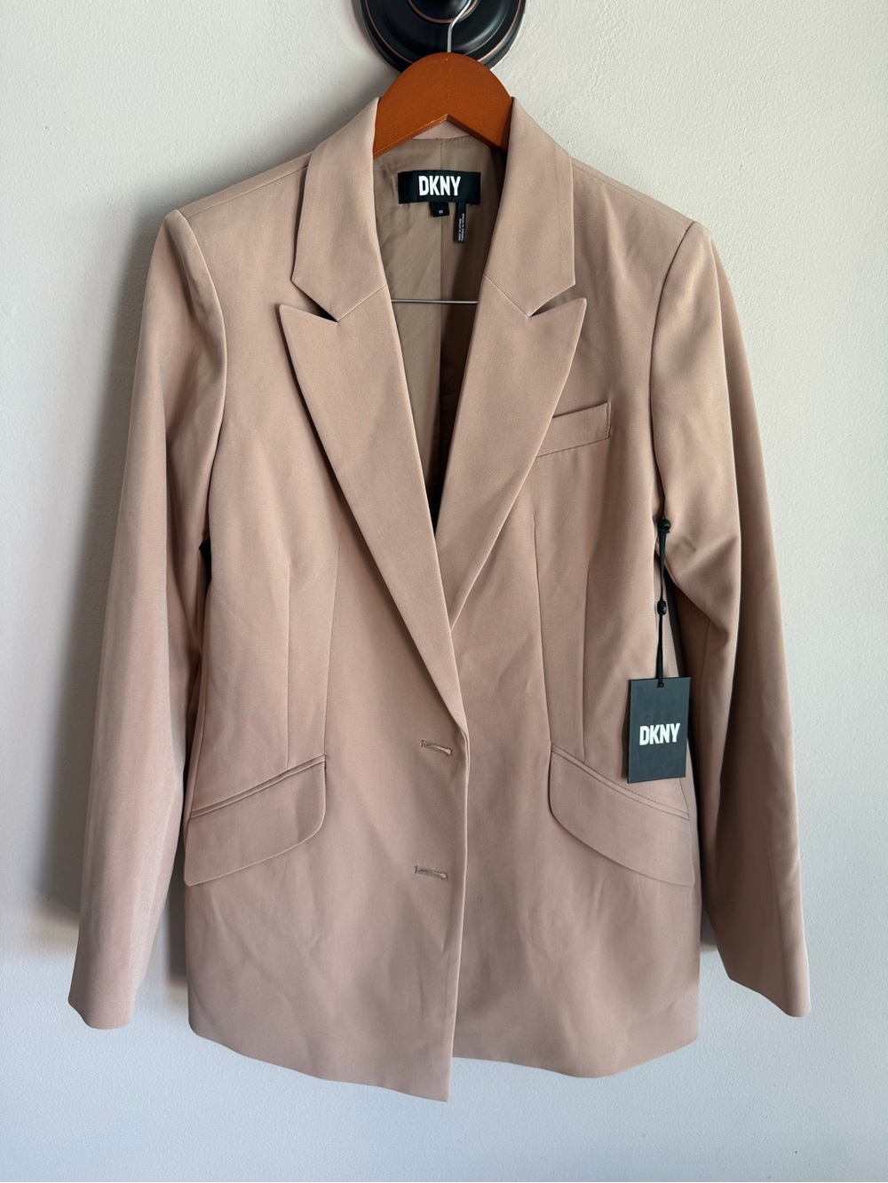 DKNY Women's Taupe Longline Blazer Jacket nwt XS